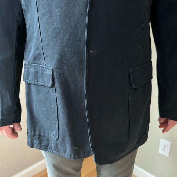 NWT STAFFORD PREP 2 Button Blazer 100% Cotton Navy Blue White Striped Lining - Picture 6 of 16